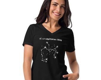 It's a Sagittarius thing t shirt, star sign tee, constellation, zodiac, astrology, Women’s relaxed v-neck t-shirt