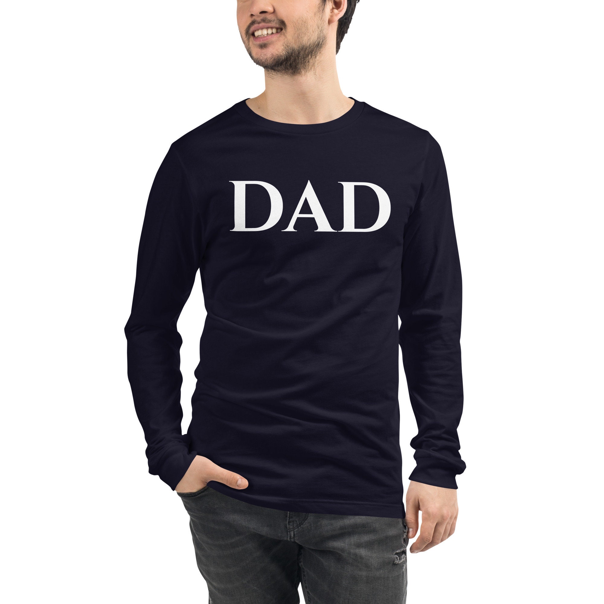 トップス wide dad Dad LONG-SLEEVE T-SHIRTS D.NVY Men's New York Yankees Navy Father's Day #1 Dad Long Sleeve