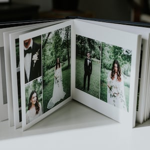 Handmade Linen Cover Wedding Photo Album – Custom Design
