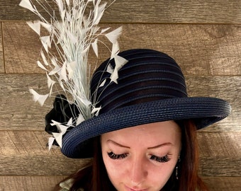 Navy Poly Braid Hat