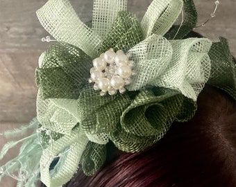 Kopfschmuck/Fascinator - Emerald Sparkle