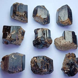 9Pcs Rare Dravite tourmaline Aka (Brown Tourmaline combine with muscovite mica(99g)