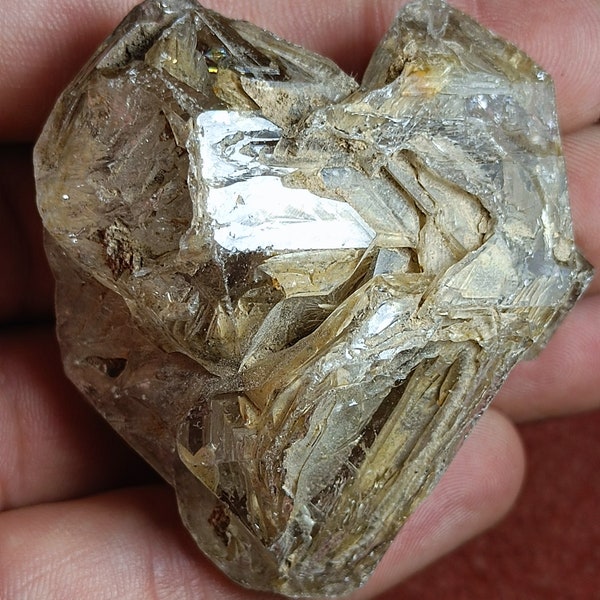 Window fenster Quartz Crystal from Pakistan with clay inclusion.
