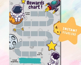 Printable Space Reward Chart | Space Chart | Daily Chore Chart | Space Chore Chart | Sticker Chart | instant download | Astronaut chart