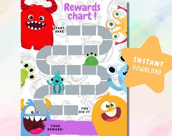 Monster Reward Chart | Monster Chart | Daily Chore Chart | Monster Chore Chart | Sticker Chart | instant download | Monster rewards