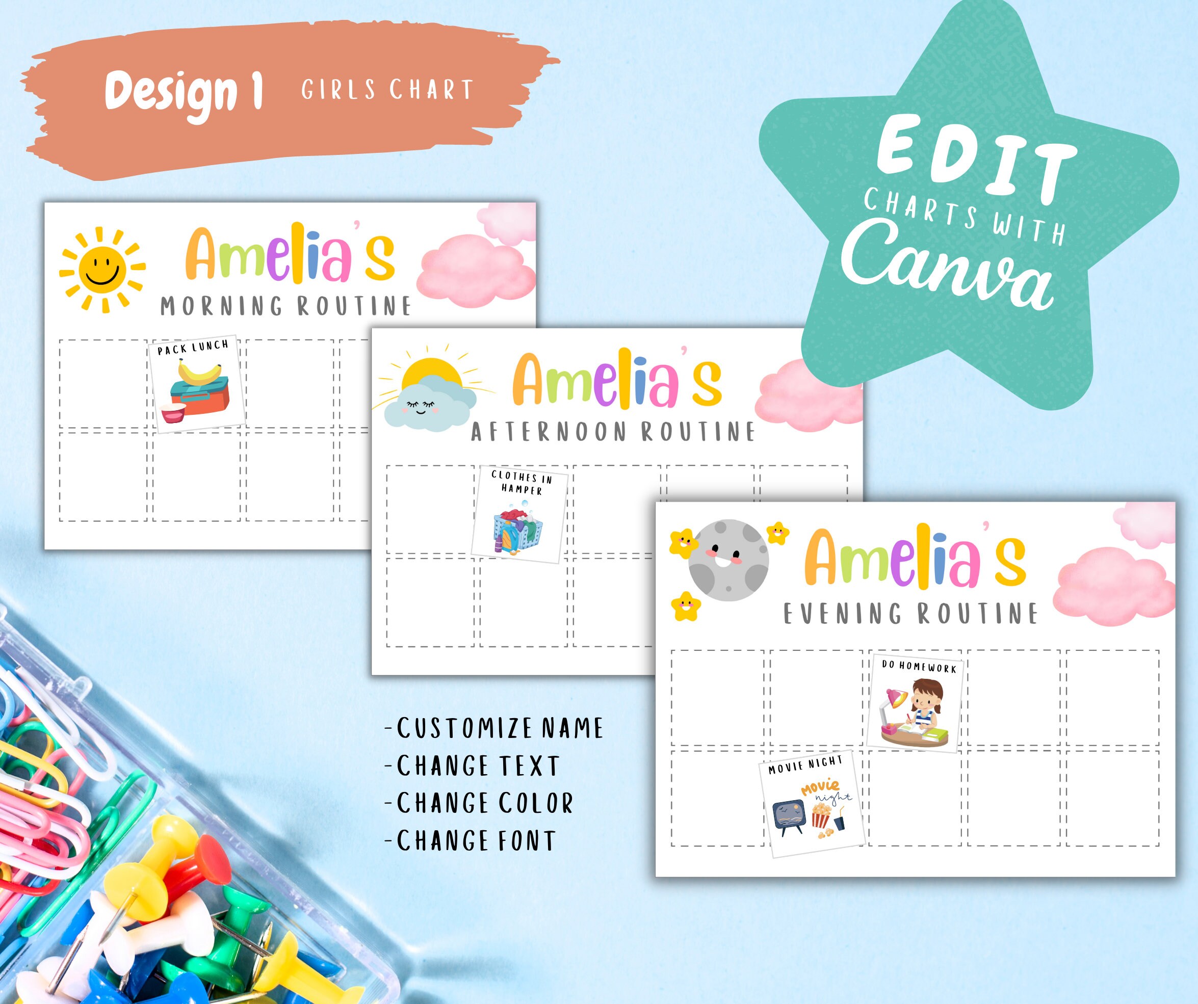 Daily Visual Routine Chart With Cards Morning Afternoon - Etsy Australia