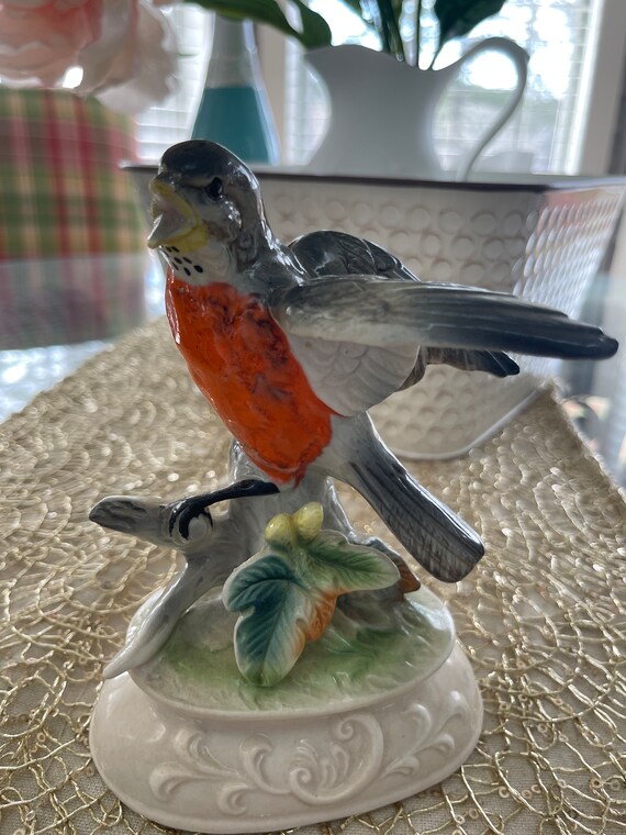 置物  Bird Vintage Nap Ware Ceramic Blue Jay Bird Figurine C-8524 Made in