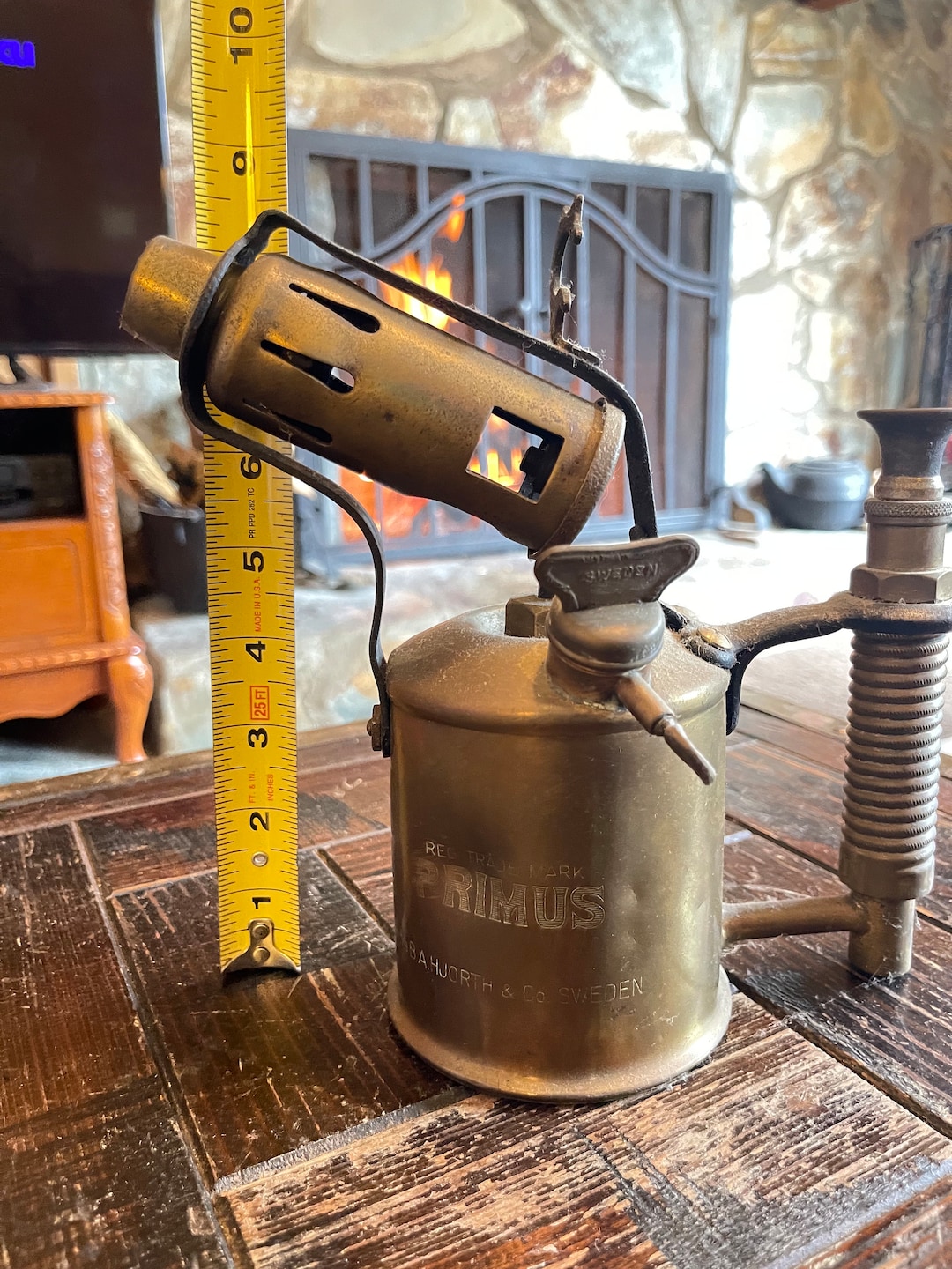 Lampe/cuisinière à Pétrole PRIMUS No 633 B.A.HJORT & CO. Suède - Laiton - Vintage 1900-1940