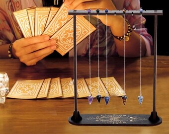 Wooden Pendulum Display Frame Home Decoration Witch Crystal Pendant Storage Bracket Jewelry Necklace Organizer Stand