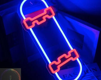Skateboard Neon, Luminous Sign Skateboard Wall Decoration, Gift Idea for Home Decor