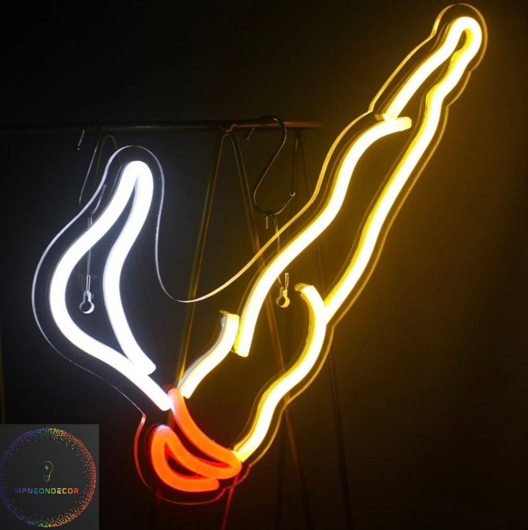 Teach at Neon Smoking Cool Neon Wall Decoration for Living Room Home