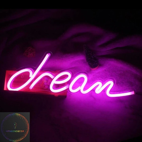 Dream Neon Scritta Insegna Luminosa, Wall Decoration for Home Decor