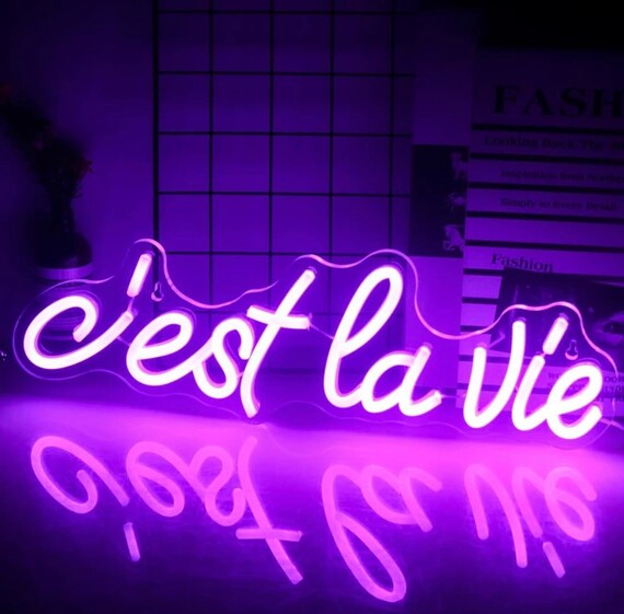 Neon Sign Luminous Writing C est La Vie Neon Wall Decoration for