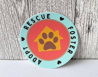 Wasserfest - Adopt - Rettung - Foster Sticker - Haustiere, Hunde, Katzen