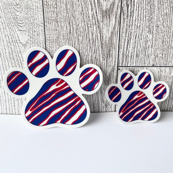 Waterproof - Vinyl Buffalo Zubaz Paw Print Sticker - Pets