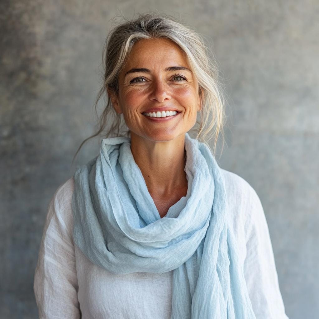 Linen Silk Scarf – Lightweight Natural Scarf, Unisex Elegant Summer Wrap, Breathable Travel Shawl, Wedding & Everyday Accessory, Pastel Blue