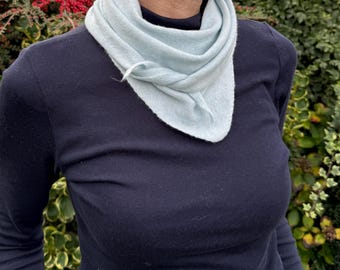 Baby Blue Triangle Cashmere Scarf | | 18 Colors | Fall and Winter | Gift Idea  | Sophie Scarf | Made in Italy I Small Scarf | Neckerchief