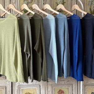 100% Knitted Cotton Jumper – Long Sleeve | Loose Fit Pullover | Soft Knit Sweater | Minimalist Women’s Clothing, Holiday Knit, Khaki Green
