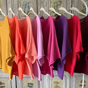 100% Cotton Knitted Sweater Women – Lightweight Knit Top, Petite Loose Fit Half Sleeve Pullover Natural Fiber Jumper Holiday Outfit Burgundy