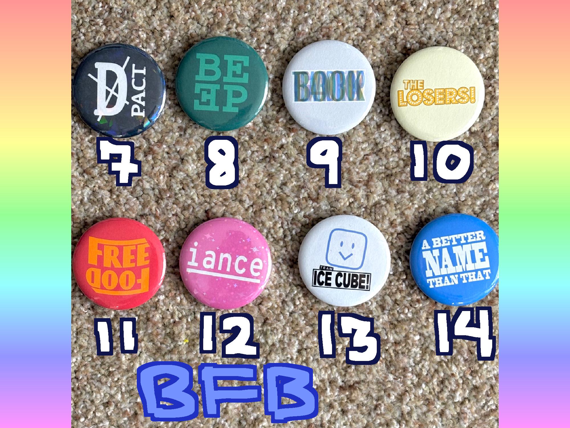 Bfdi, Bfdia, Bfb, Tpot Team Logo Pins! (2.25in/5.7cm) (comes in ...