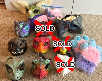 Second Hand Dinomask/Fursuit Projects Lot