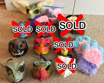 Second Hand Dinomask/Fursuit Projects Lot