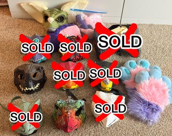 Second Hand Dinomask/Fursuit Projects Lot