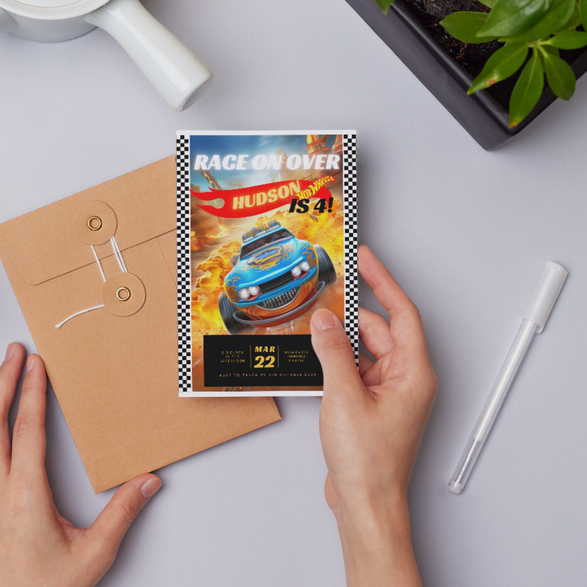 Editable Hot Cars Birthday Invitation | Wheels Birthday Invite | Race ...