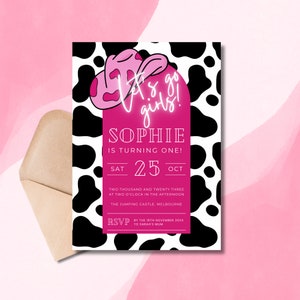 Disco Cowgirl Party Invitation | Pink Disco | Nashville Party | Instant Download | Rodeo | Wild West | Editable | Yee Haw | Girl Birthday