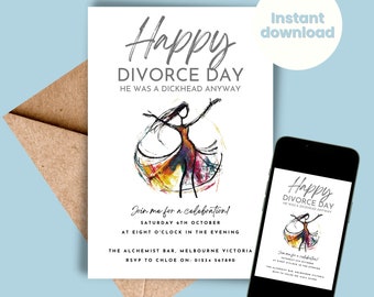 Divorce Day Party Invite Editable Template Happy Divorce Better Apart Sweary Invitation Free INSTANT DOWNLOAD I did I do I'm done celebrate