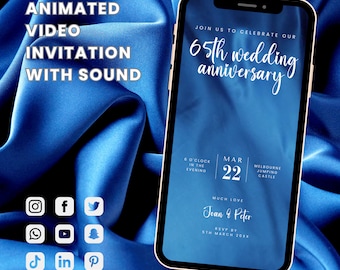 65th Wedding Anniversary Invite | Sapphire Anniversary | Digital invite | Anniversary Invitation | Anniversary Celebration