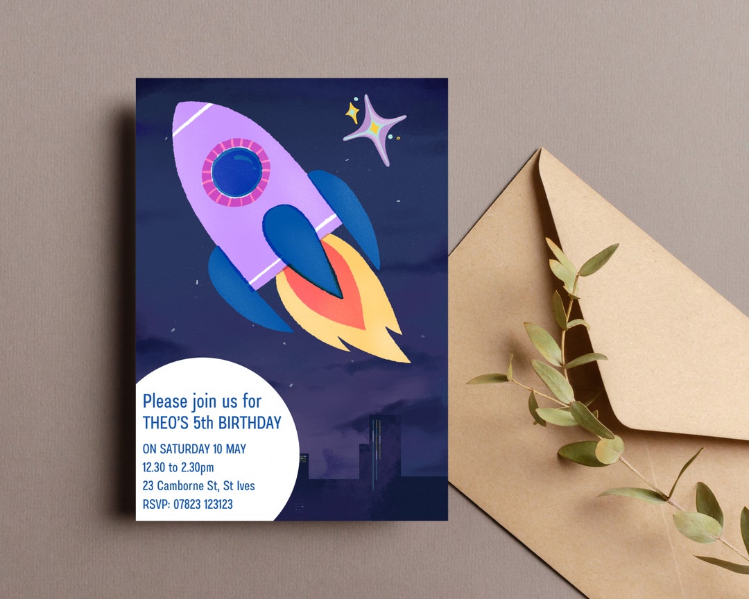 Birthday Party, INSTANT Download, Rocket, Space, Boys, Girls, Kids ...