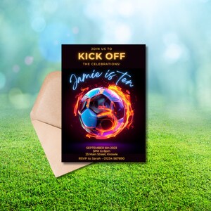 Soccer Party Invite | Soccer Birthday Phone Invitation | Sports Invite | Football Birthday Invite | 5X7 Editable Canva Template | Boy | Girl