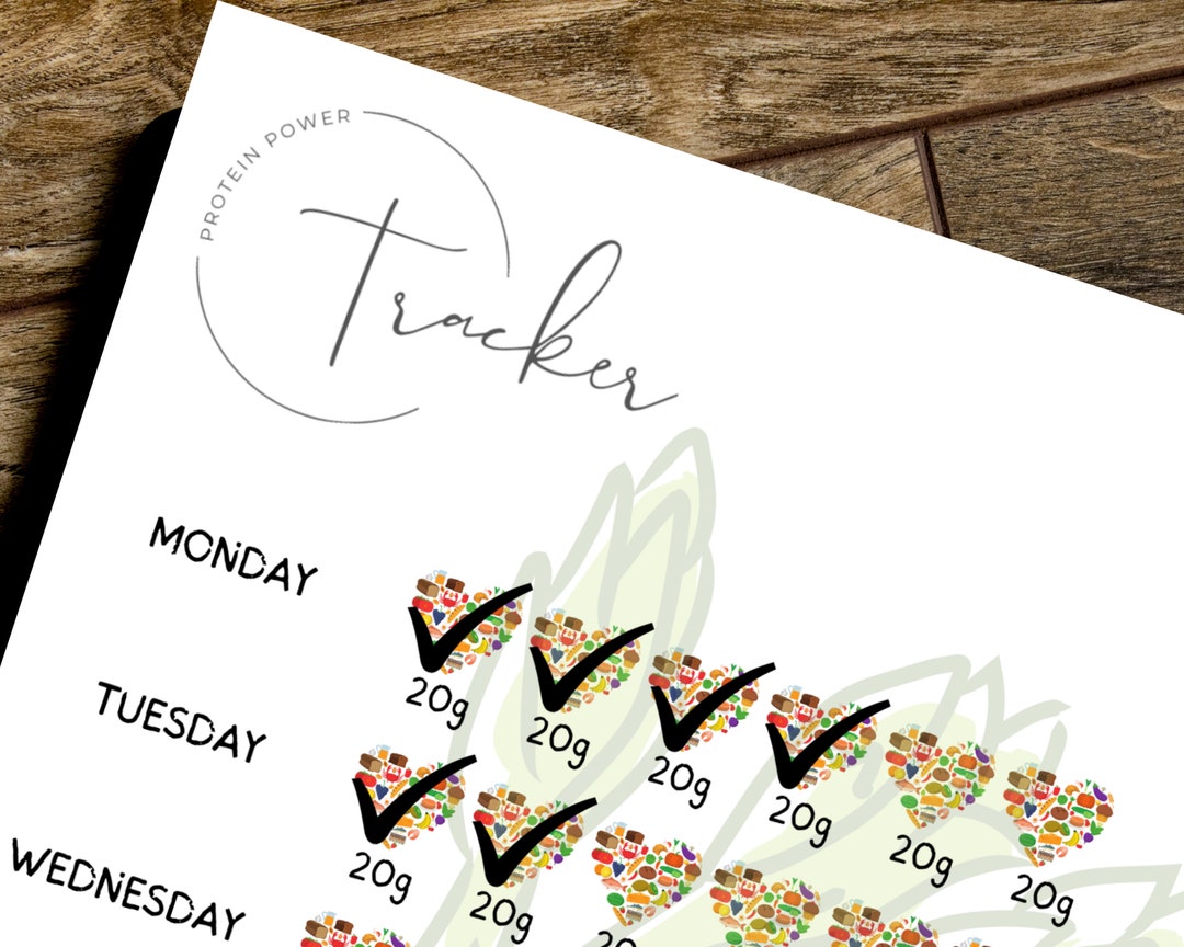 Protein Tracker Printable Download Weekly Chart Planner - Etsy