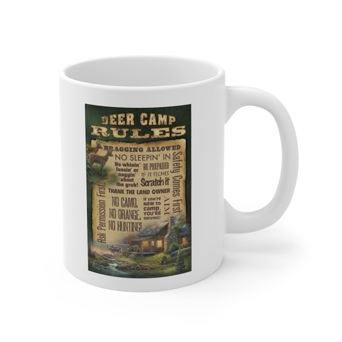 Deer Camp Rules Hunting Mug Funny Hunting Mug Coffee Lovers Etsy