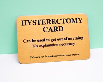 Funny Hysterectomy Card Metal Wallet Keepsake - Humorous Gift