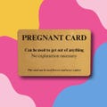 Funny Pregnant Card: Gold Metal Keepsake - Cheeky Humor Gift