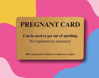 Carte de grossesse amusante : souvenir en métal doré - cadeau humoristique