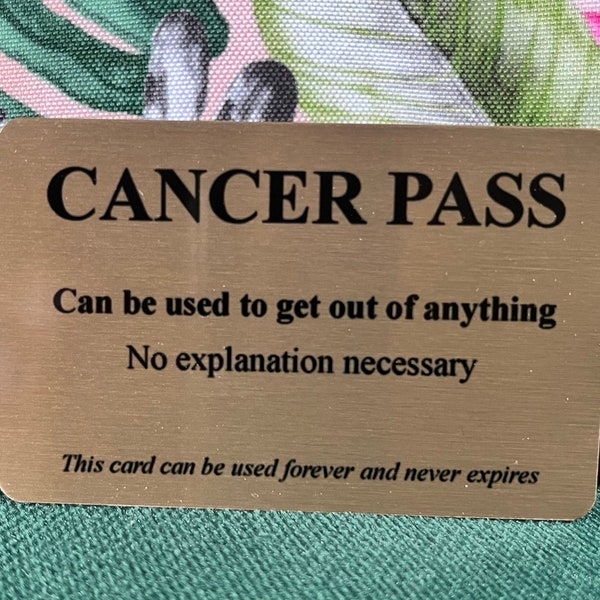 Tira il pass per il cancro - cancro divertente - incoraggiamento. variazione della carta og cancer