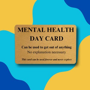 Tarjeta del Día de la Salud Mental: humor irónico y ánimo.