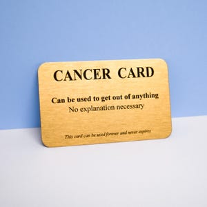 Funny Cancer Card: Gold Metal Wallet Keepsake - Humorous Gift
