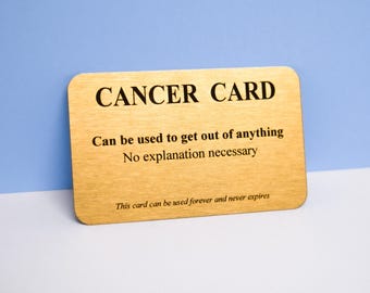 Funny Cancer Card: Gold Metal Wallet Keepsake - Humorous Gift