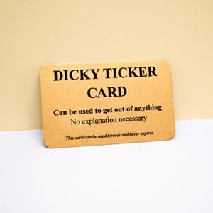 Dicky Ticker Wallet Card - Humorous Keepsake Gift