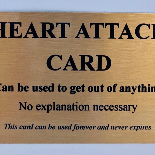 Heart Attack/Dicky Ticker Card - a requested variation of the OG Cancer Card