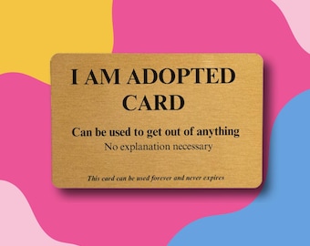 Carte Je suis adopté : laissez-passer amusant pour vous protéger
