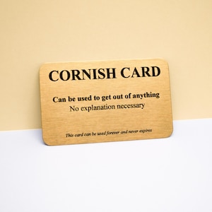 Cornish Card: Novelty Humor Gift - Never Expires