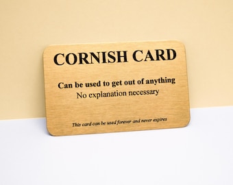 Cornish Card: Novelty Humor Gift - Never Expires