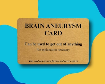 Carte d'anévrisme cérébral : cadeau de rétablissement amusant