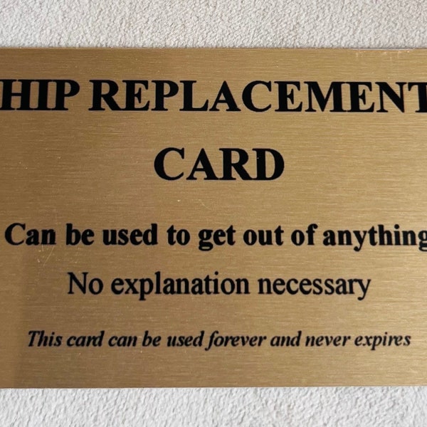 Hip replacement card - bad hip - hip surgery