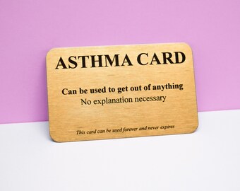 Funny 'Asthma Card' – Cheeky Humor Gift, Metal Wallet Card